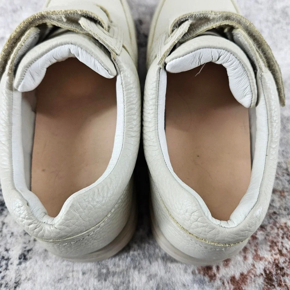 Dr Comfort Collette Orthopedic Shoes Women 7.5 Wide Beige  Leather Hook and Loop